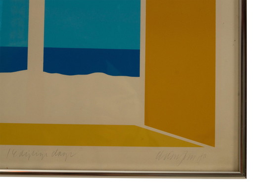 Image 1 of Ole Kortzau lithograph 1970s Copenhagen.