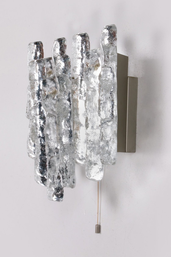 Image 1 of Crystal ice glass wall lamp design by J. T. Kalmar 1960