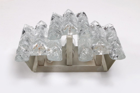 Image 1 of Crystal ice glass wall lamp design by J. T. Kalmar 1960