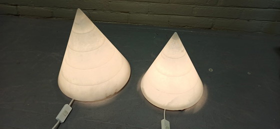 Image 1 of 2x Italian alabaster table lamps