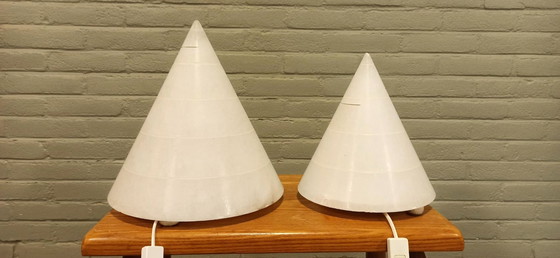 Image 1 of 2x Italian alabaster table lamps