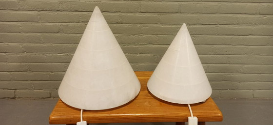 Image 1 of 2x Italian alabaster table lamps