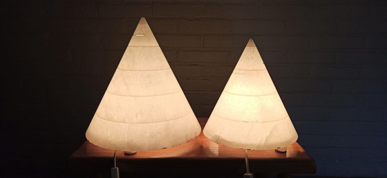 Image 1 of 2x Italian alabaster table lamps