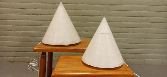 Image 1 of 2x Italian alabaster table lamps