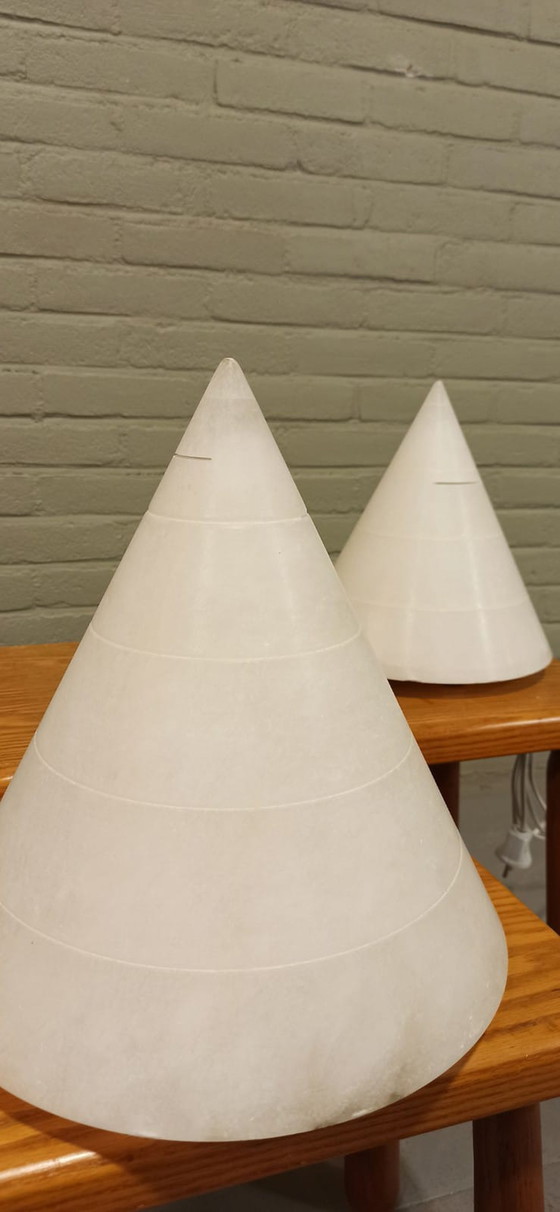 Image 1 of 2x Italian alabaster table lamps