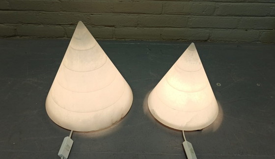 Image 1 of 2x Italian alabaster table lamps