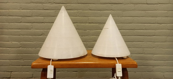 Image 1 of 2x Italian alabaster table lamps