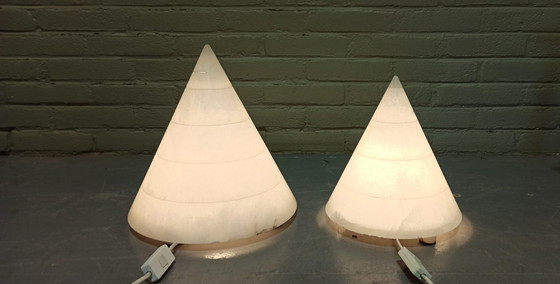 Image 1 of 2x Italian alabaster table lamps