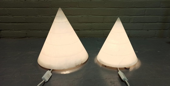 Image 1 of 2x Italian alabaster table lamps