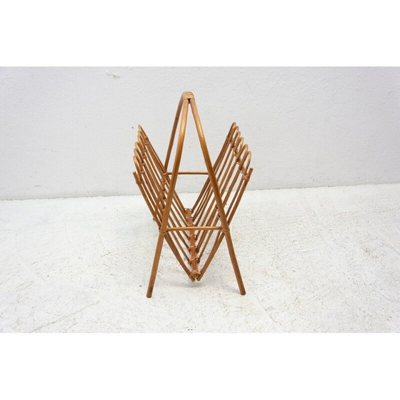 Image 1 of Revistero de ratán de mediados de siglo diseñado por Jan Kalous para Úluv, Checoslovaquia, 1960
