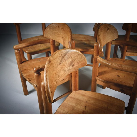 Image 1 of Set of 6 vintage solid pine dining chairs by Rainer Daumiller, 1970s