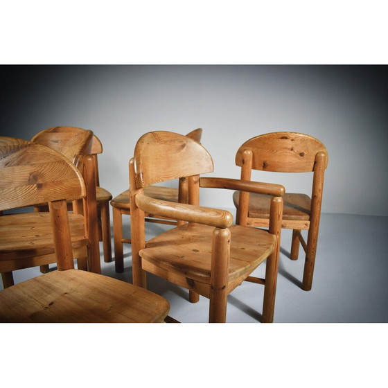Image 1 of Set of 6 vintage solid pine dining chairs by Rainer Daumiller, 1970s