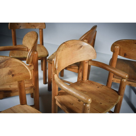 Image 1 of Set of 6 vintage solid pine dining chairs by Rainer Daumiller, 1970s