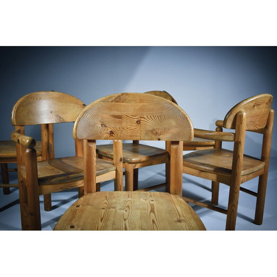 Image 1 of Set of 6 vintage solid pine dining chairs by Rainer Daumiller, 1970s