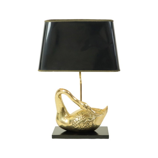 Swan Lamp Hollywood Regency Italy