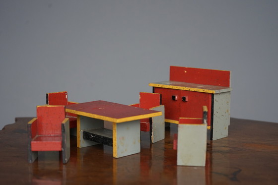 Image 1 of Miniature Dining Room Set by Ko Verzuu for Ado, 1930s, Set of 6