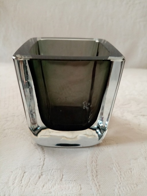 Swedish Crystal Glass Deco Design Vase By Gunnar Nylund 60S