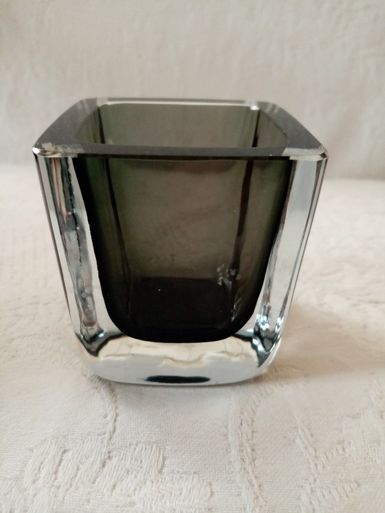 Image 1 of Swedish Crystal Glass Deco Design Vase By Gunnar Nylund 60S