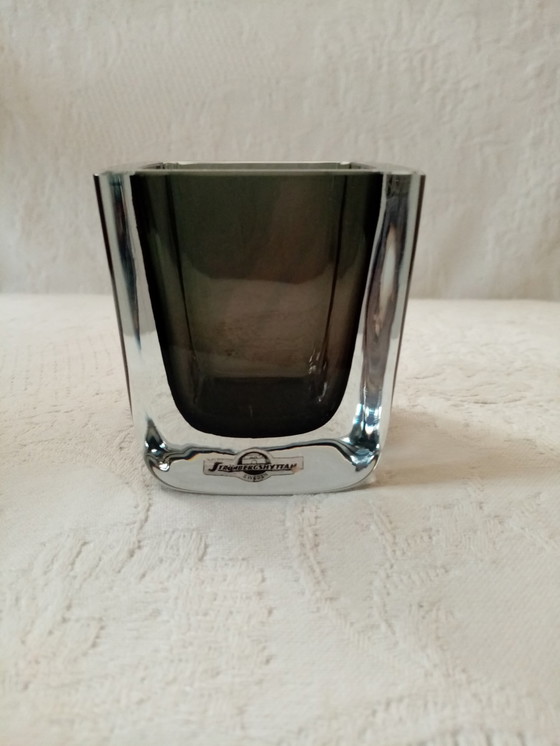 Image 1 of Swedish Crystal Glass Deco Design Vase By Gunnar Nylund 60S