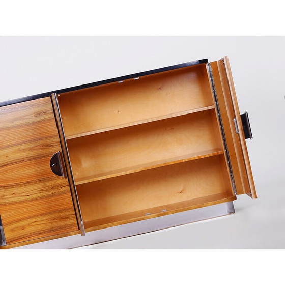 Image 1 of Vintage Czech Art Deco highboard in walnut veneer for Tschechisches Wohndesign Manufaktur, 1920-1930