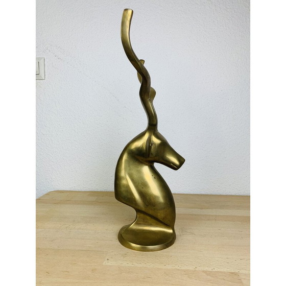 Image 1 of Testa di antilope vintage in ottone