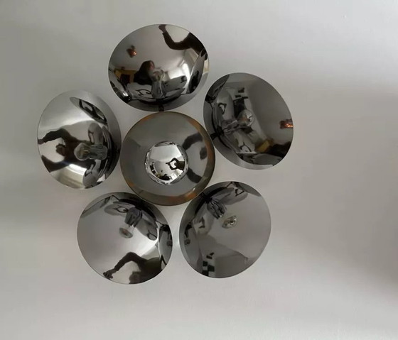 Image 1 of Vintage Chromed Metal Wall Light France 1970
