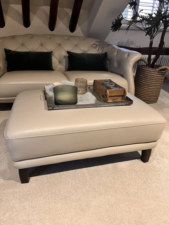 Image 1 of Leather 2.5 Seater With Hocker