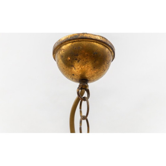 Image 1 of Lampada da soffitto vintage in vetro tagliato e ottone, Austria 1930