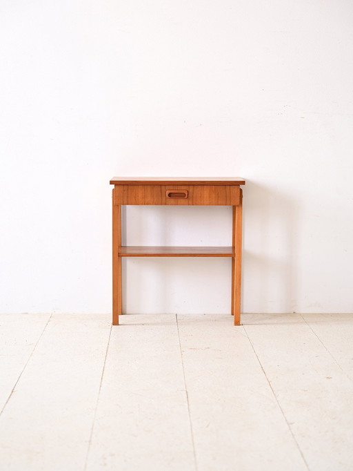 1960S Danish Teak Nightstand With Magazine Shelf 