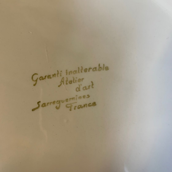 Image 1 of Set of 4 soup plates and 1 fish dish Sarreguemines, France, 1970s