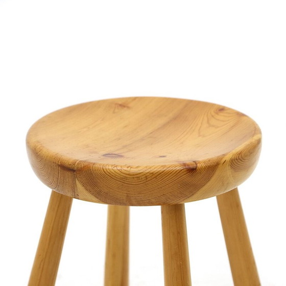 Image 1 of Vintage solid pine stool, 1960s