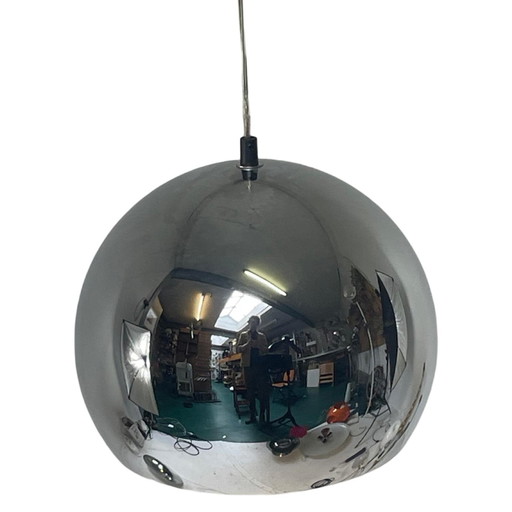 Space Age Design - Hala - Hanging Pendant - Globe - Chromed - Marked On The Inside