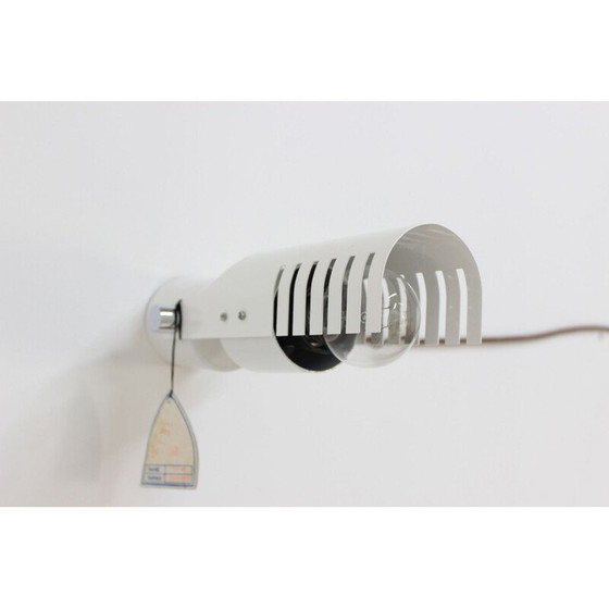 Image 1 of Vintage industrial white wall lamp, Czechoslovakia 1980