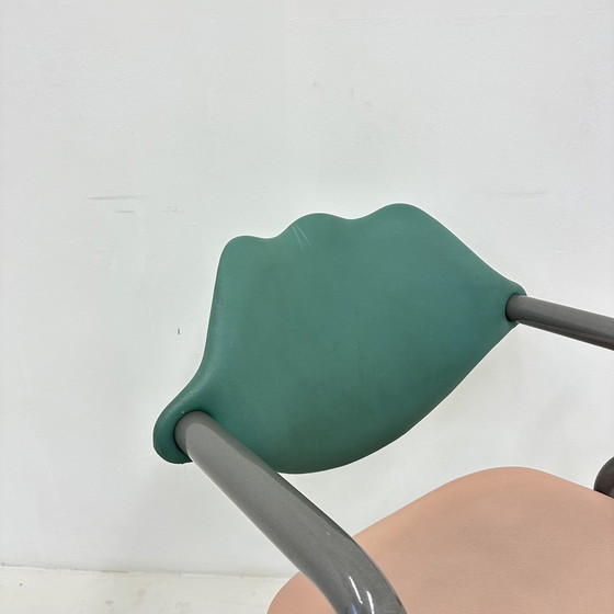 Image 1 of Sillón de cuero estilo Memphis, década de 1980