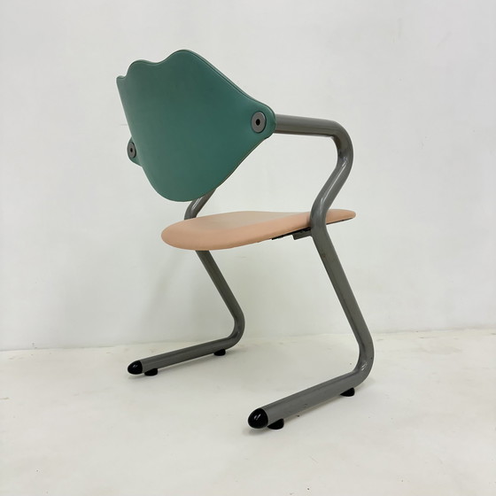 Image 1 of Sillón de cuero estilo Memphis, década de 1980