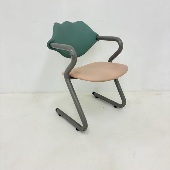 Image 1 of Sillón de cuero estilo Memphis, década de 1980