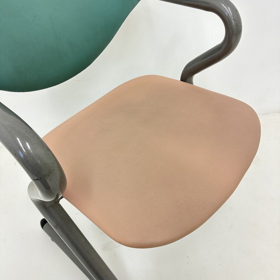 Image 1 of Sillón de cuero estilo Memphis, década de 1980