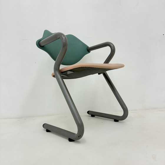 Image 1 of Sillón de cuero estilo Memphis, década de 1980