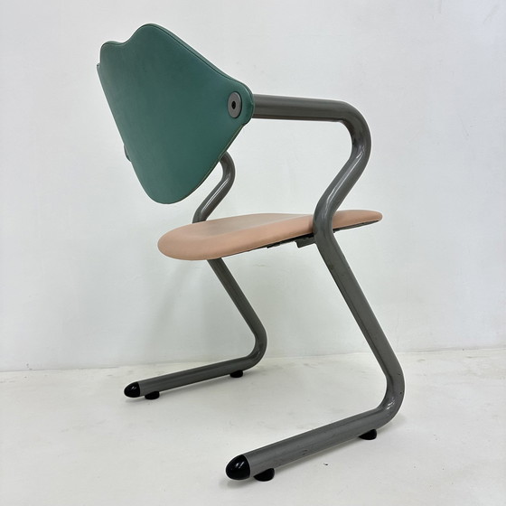 Image 1 of Sillón de cuero estilo Memphis, década de 1980