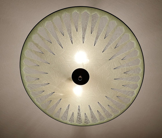 Image 1 of Very Large Art Deco Glass Pendant Lamp