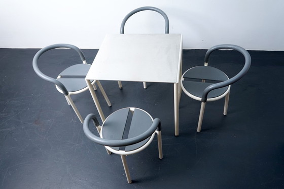 Image 1 of Mid-Century Pelikan Dining chairs and Pelikan Table by Fritz Hansen, set of 5