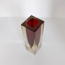 Vintage Small Geometric Vase, Purple Sommerso Murano Glass, Flavio Poli Style