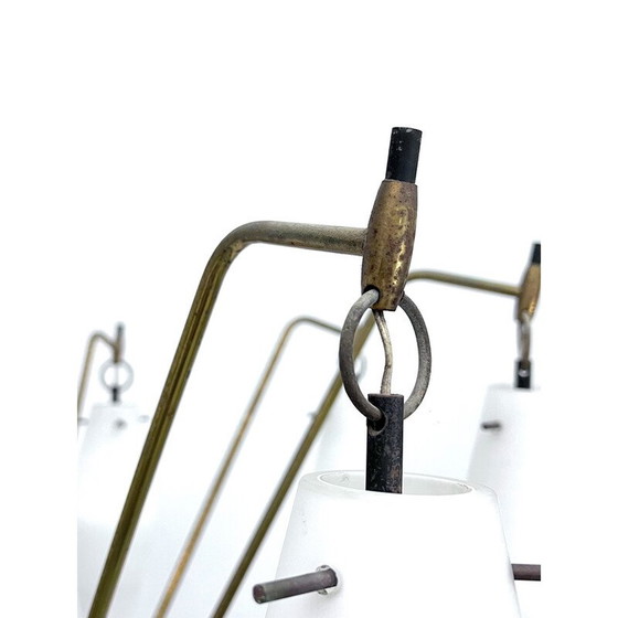 Image 1 of Lampadario vintage con 8 bracci in vetro, Italia 1950