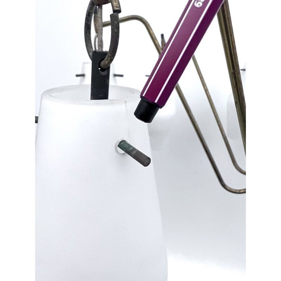 Image 1 of Lampadario vintage con 8 bracci in vetro, Italia 1950