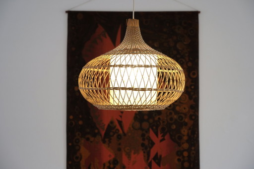 Vintage Pendant Lamp Cane Rattan