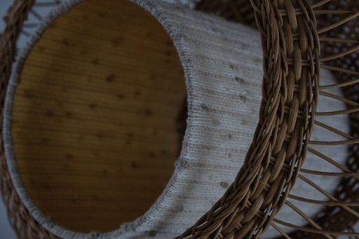Vintage Pendant Lamp Cane Rattan