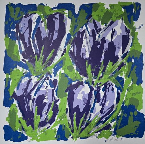 Ad van Hassel - Purple Tulips