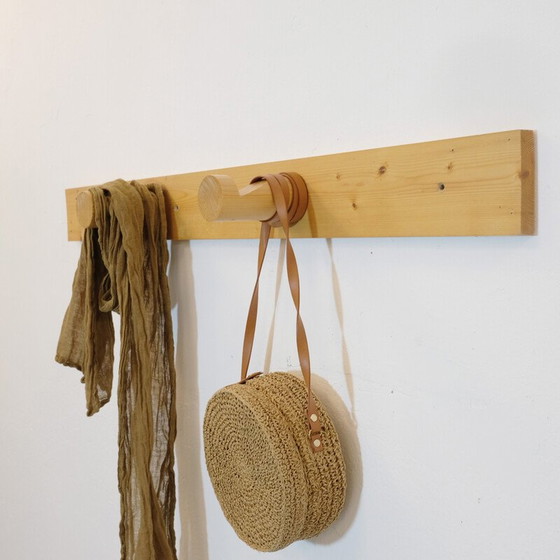 Image 1 of Vintage coat rack in solid pine, selected by Charlotte Perriand for Les Arcs, 1960