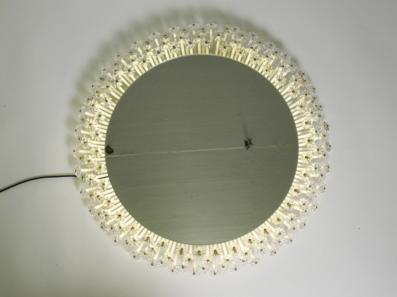 Image 1 of Large Mid Century Modern Illuminated floral mirror by Schöninger | Diameter 58 cm 