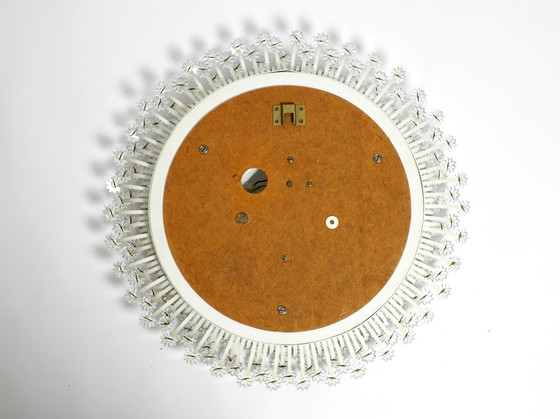 Image 1 of Grand miroir floral éclairé de Schöninger, Mid Century Modern | Diamètre 58 cm